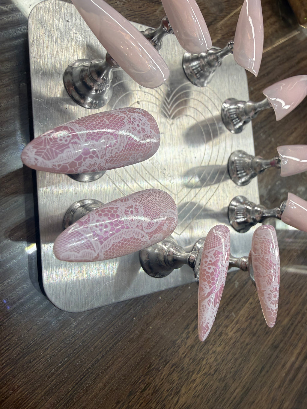 Dentelle Rosina | Lace Press On Nails | Luxury Lace Nails | Elegant Bridal Press Ons | Handmade Reusable Nails