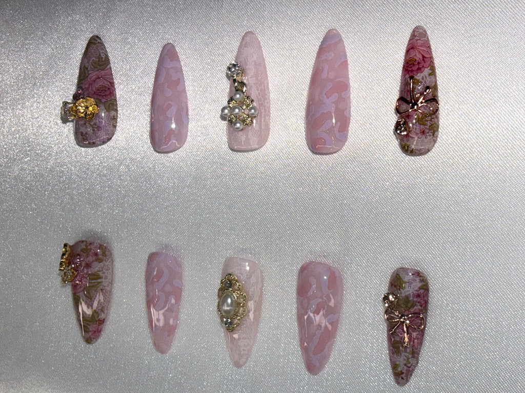 Joli Léopard Rose | Pink Leopard Press On Nails  | Luxury Nails | Animal Print Nails | Handmade Reusable Nails