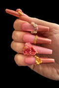 Les Roses de Rosina | 3D Rose Press On Nails | Rococo Floral Nails | Luxury Handmade Nails