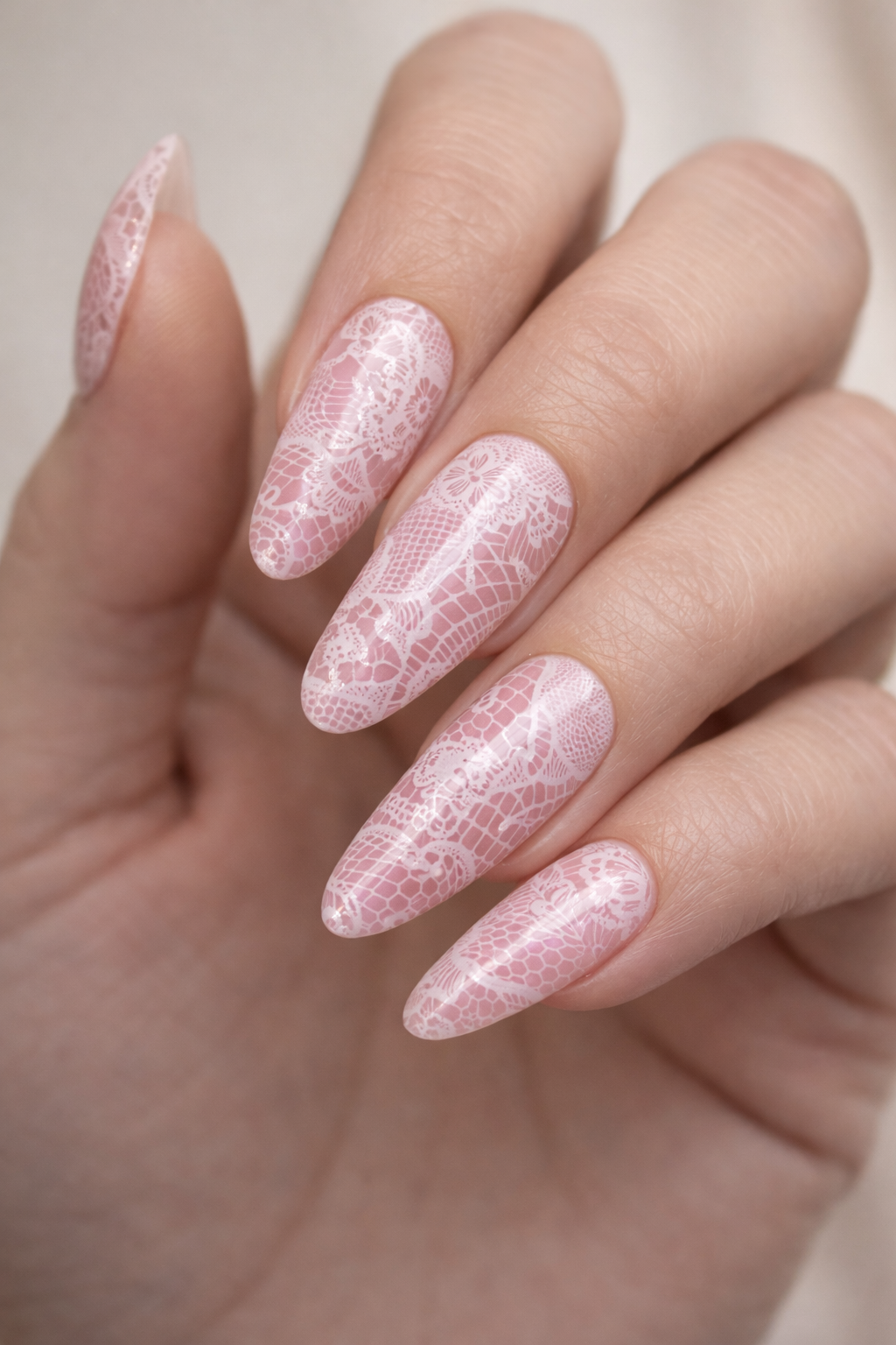 Dentelle Rosina | Lace Press On Nails | Luxury Lace Nails | Elegant Bridal Press Ons | Handmade Reusable Nails