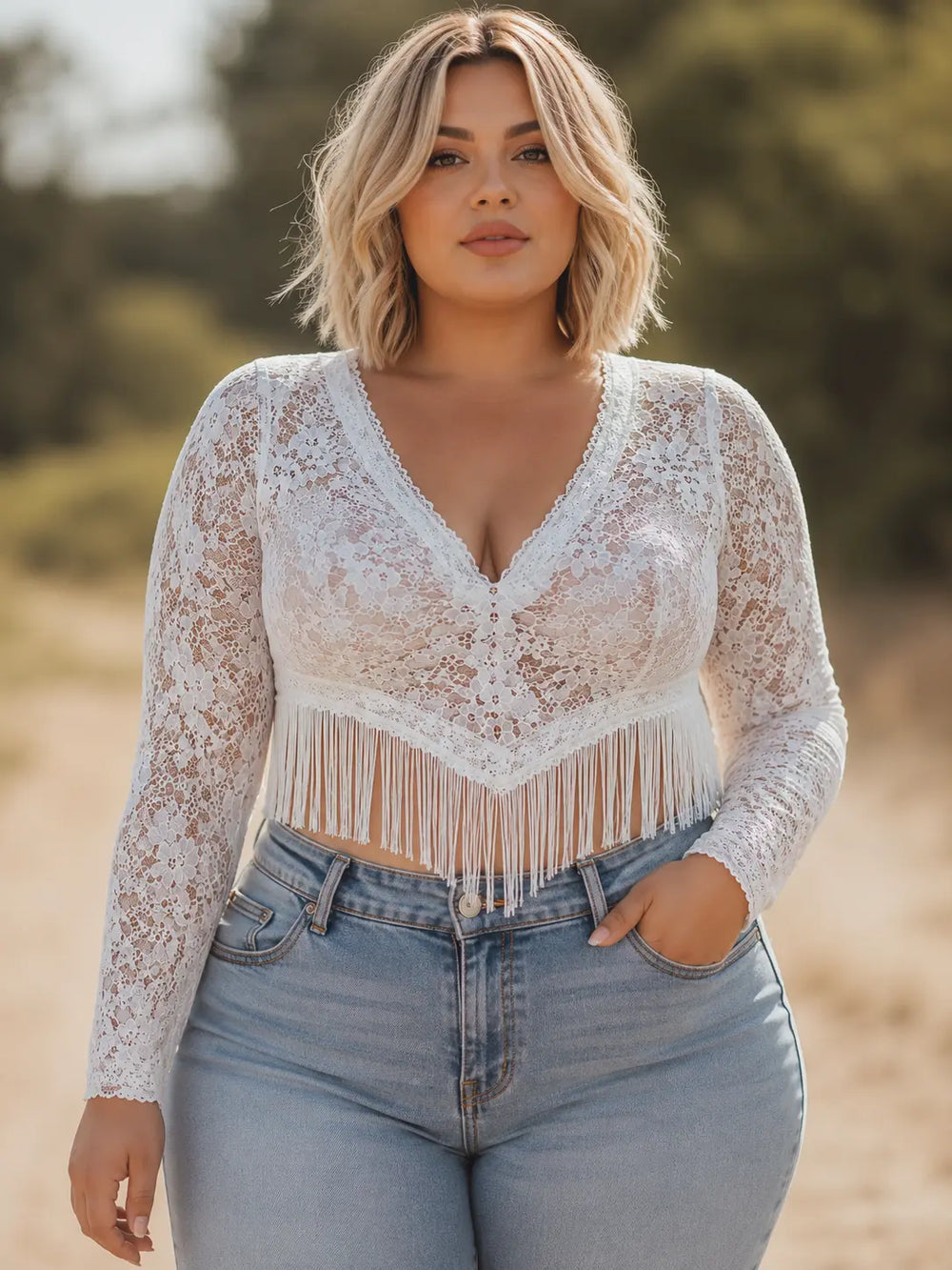 Harper Plus Size Lace Fringe Top House Of Rosina Rococo