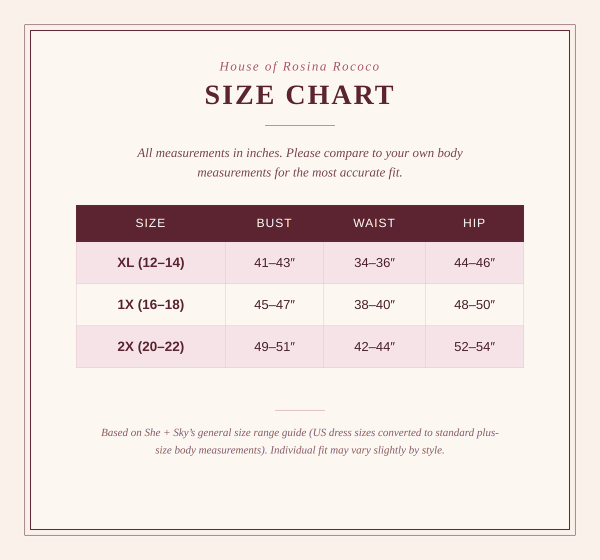 Size Chart