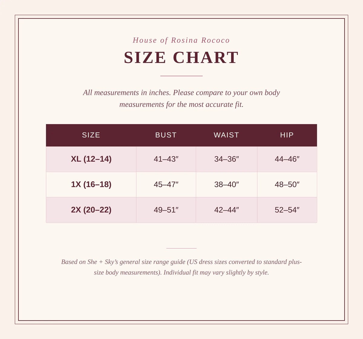 Size Chart